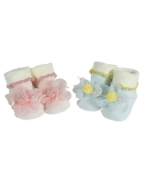 Pom Pom Flower Socks (Pair of 2)