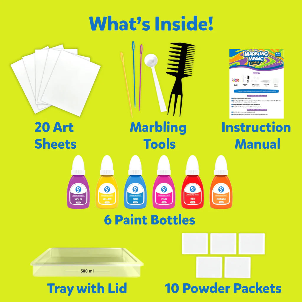 Skillmatics Marbling Magic Paint Kit | Water Marbling Kit