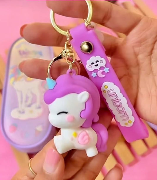 Unicorn Pencil Pouch with Marker and Keychain