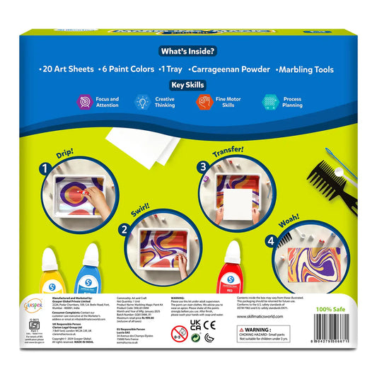 Skillmatics Marbling Magic Paint Kit | Water Marbling Kit