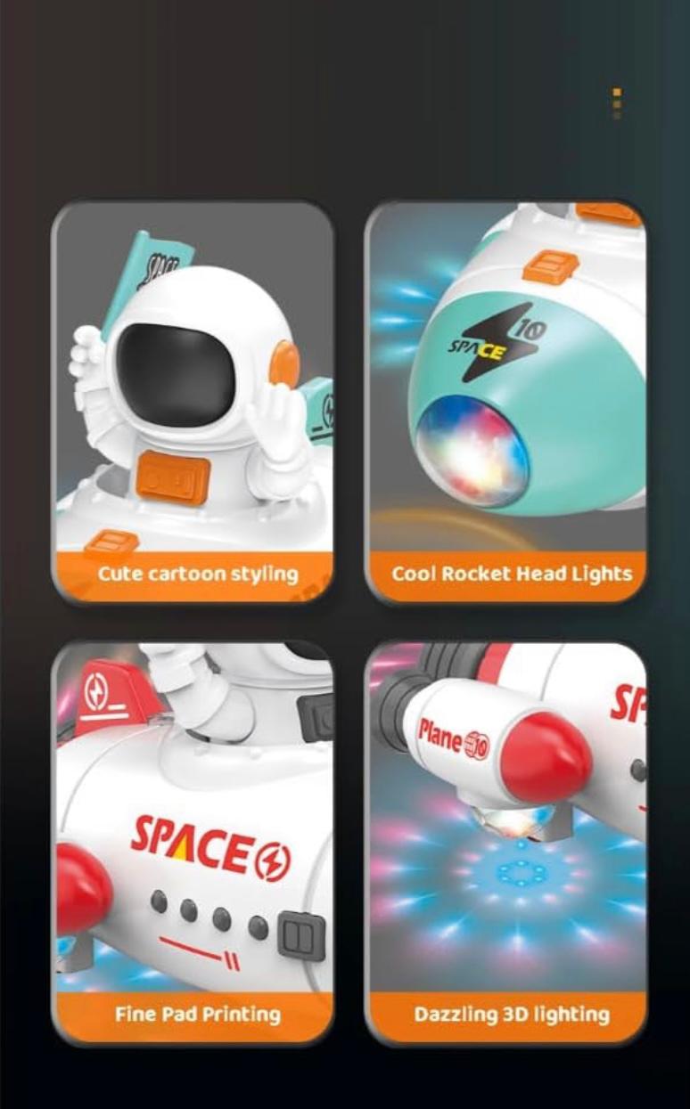 Astronaut Cartoon Rocket Space Car Toy