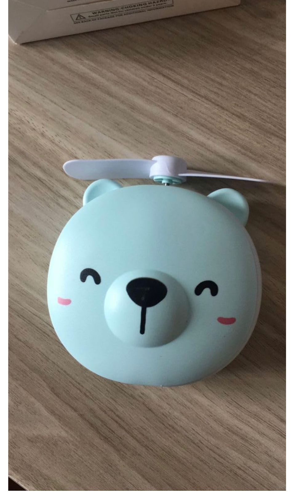 Mini Cartoon Makeup Mirror with LED Light and Fan