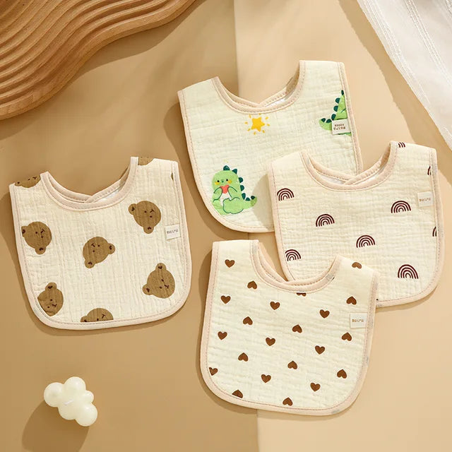 Soft Muslin Waterproof Bibs