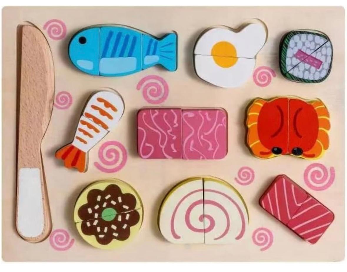Wooden cutting puzzles