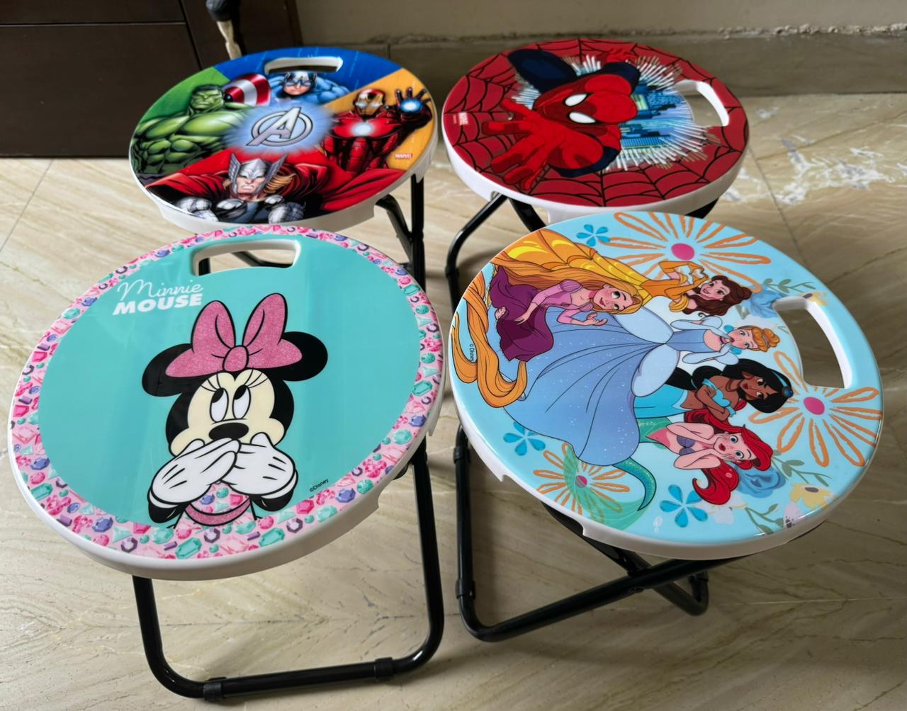 Foldable Characters Print Metal Table