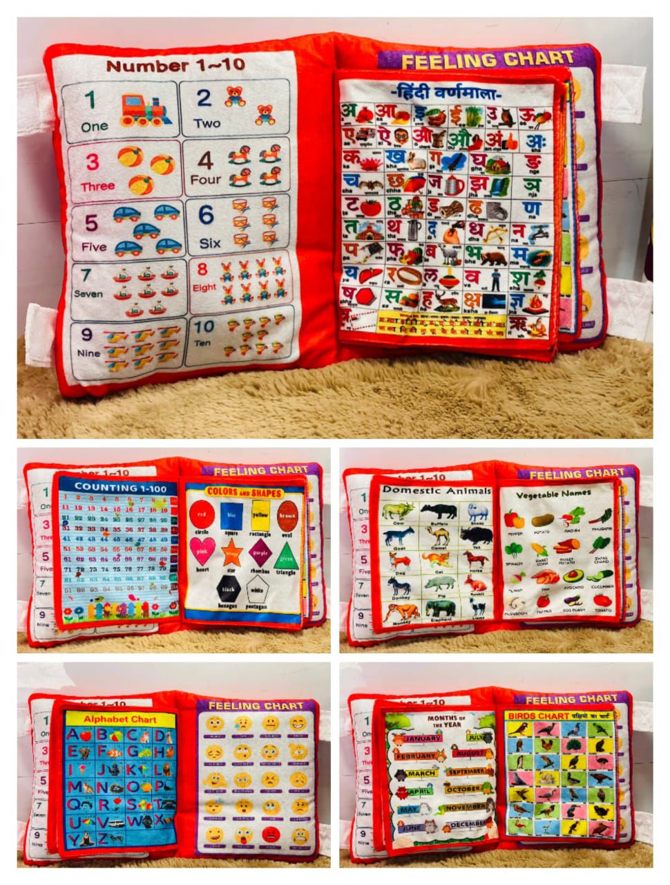 Kids Learning Cushion Book