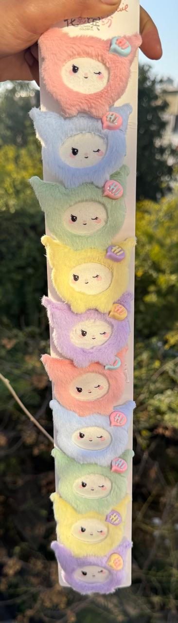 Kuromi Face Fur Pins (Pair)