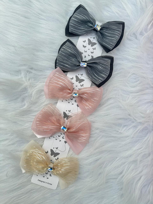 Crystal Stone Hair Bows