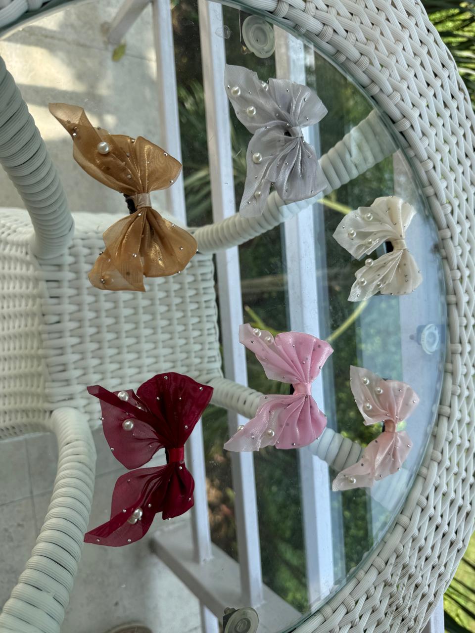 Swarovski Pearl Organza Hair Pins (Pair)