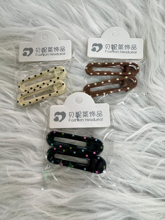 Dotted Metal Hair Pins (Pair)