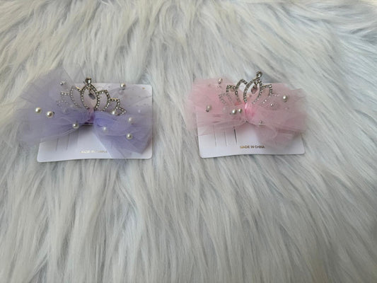 Pearl Empress Crown Hair Bow