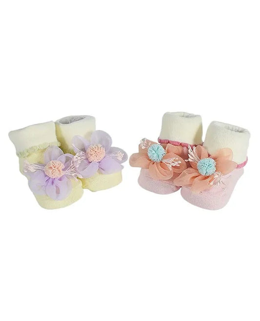 Pom Pom Flower Socks (Pair of 2)