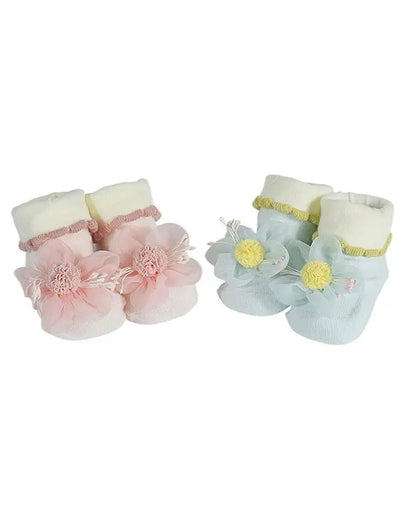 Pom Pom Flower Socks (Pair of 2)