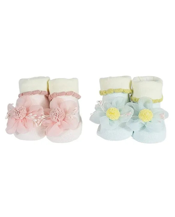 Pom Pom Flower Socks (Pair of 2)