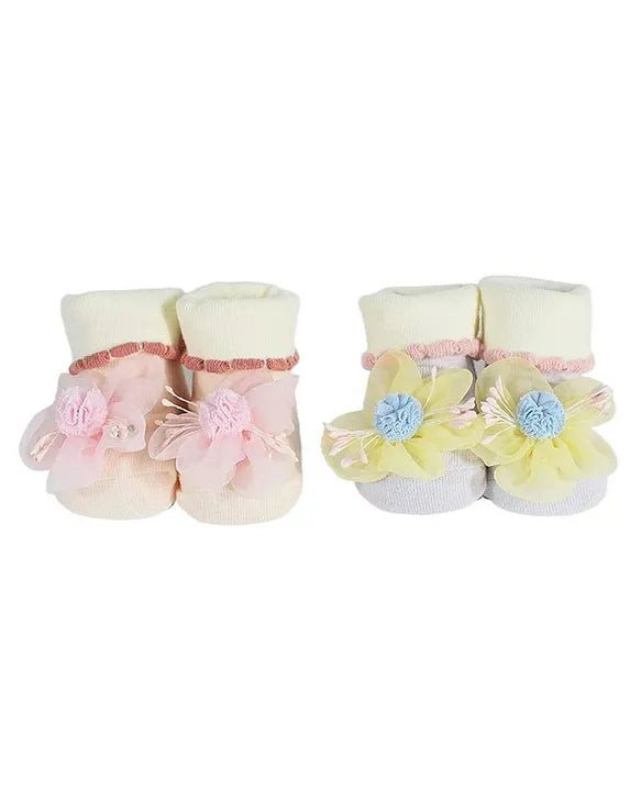 Pom Pom Flower Socks (Pair of 2)