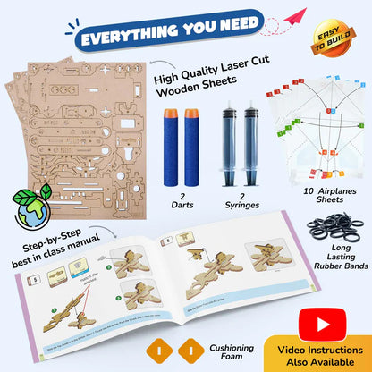 Smartivity Hydraulic Plane Launcher | 6-10 years | DIY STEM Construction Toy