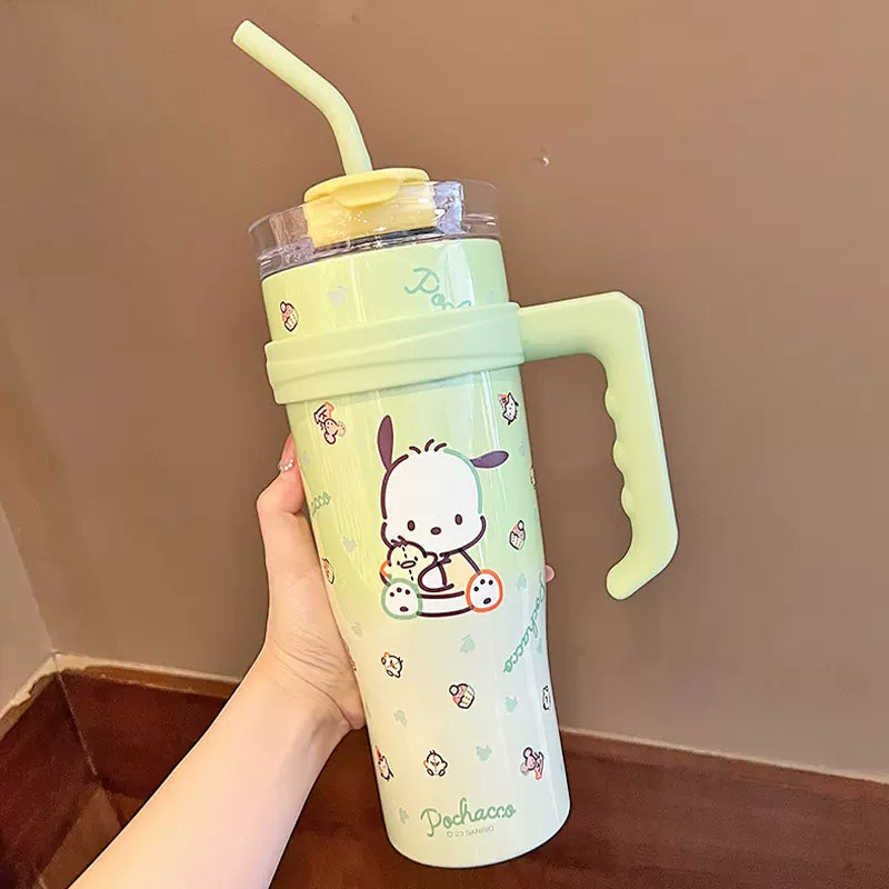 Sanrio Character Vacuum Sipper with Straw Handle