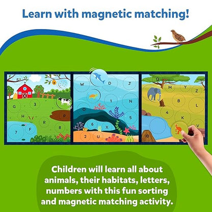 Skillmatics Magnetic Matching Activity - Letters, Numbers & Animals
