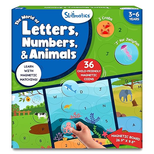 Skillmatics Magnetic Matching Activity - Letters, Numbers & Animals
