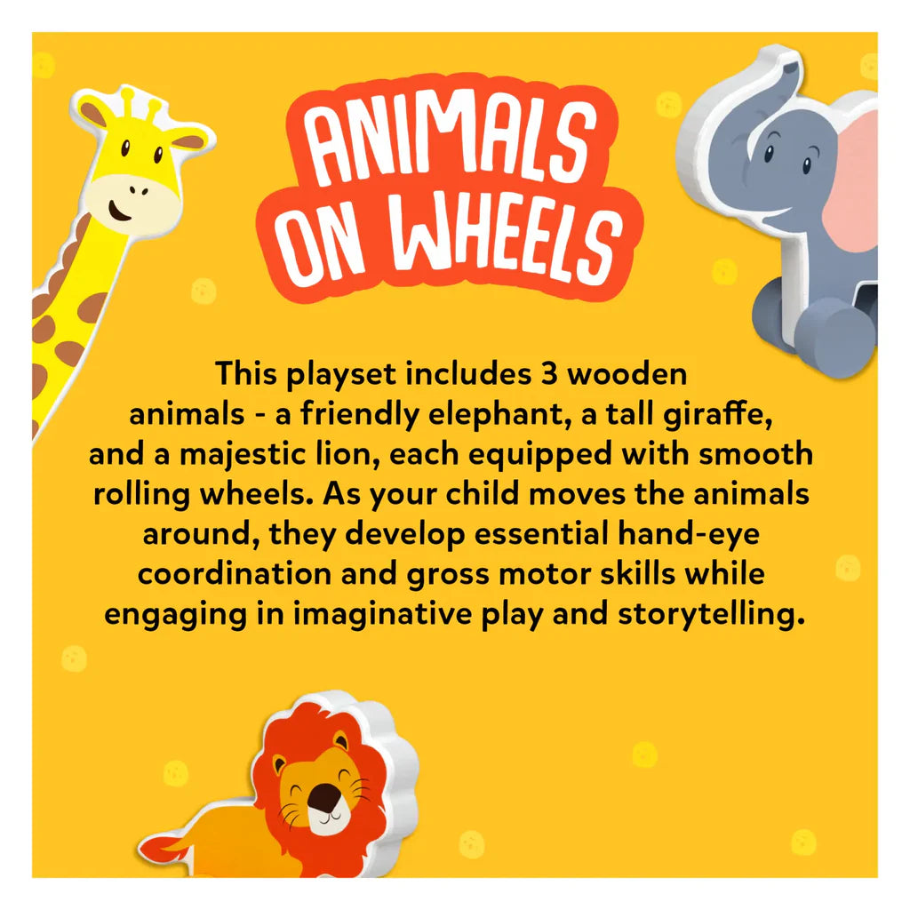Skillmatics Wooden Animal Toys on Wheels (9 months - 3 years)