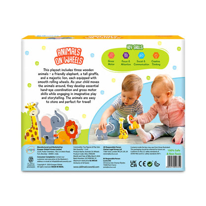 Skillmatics Wooden Animal Toys on Wheels (9 months - 3 years)