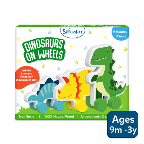 Skillmatics Wooden Animal Toys on Wheels (9 months - 3 years)