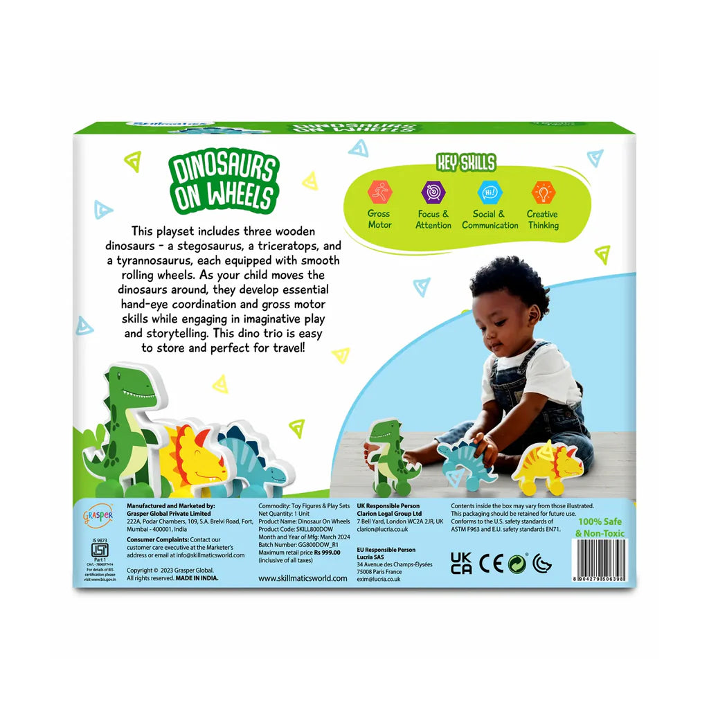 Skillmatics Wooden Animal Toys on Wheels (9 months - 3 years)