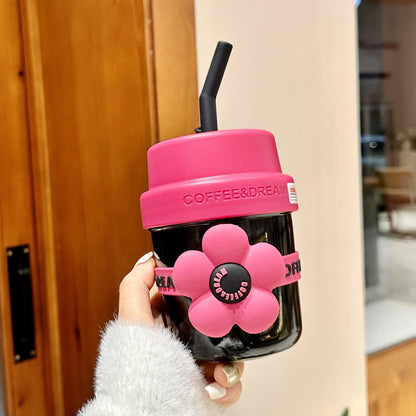 Flower Straw Tumbler - 400ml