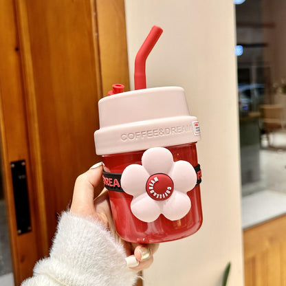 Flower Straw Tumbler - 400ml