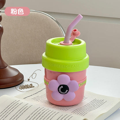 Flower Straw Tumbler - 400ml