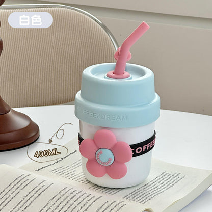 Flower Straw Tumbler - 400ml