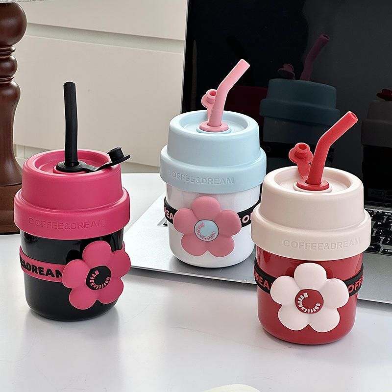 Flower Straw Tumbler - 400ml