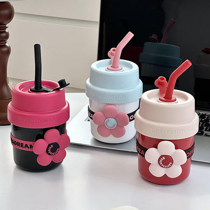 Flower Straw Tumbler - 400ml