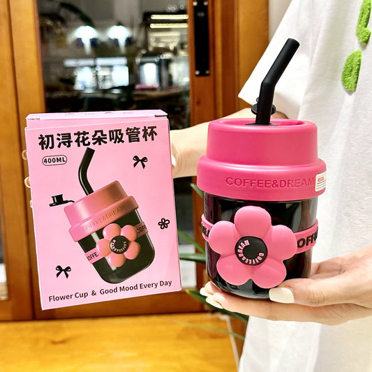 Flower Straw Tumbler - 400ml