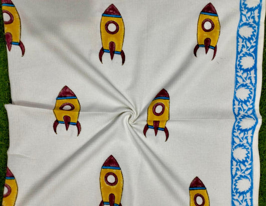 Kids Print Waffle Cotton Bath Towels