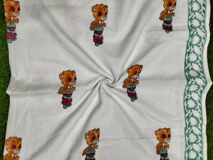 Kids Print Waffle Cotton Bath Towels