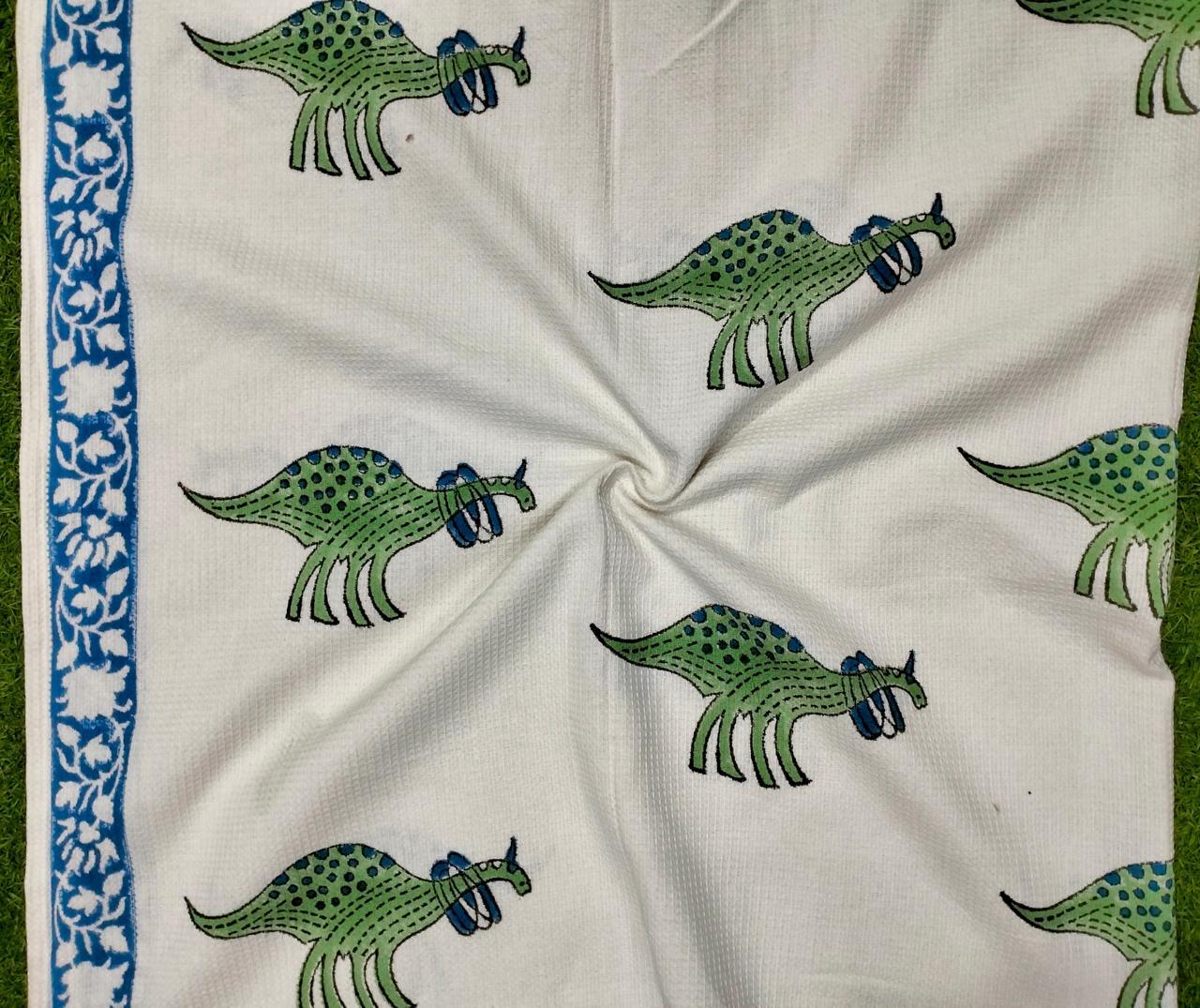 Kids Print Waffle Cotton Bath Towels