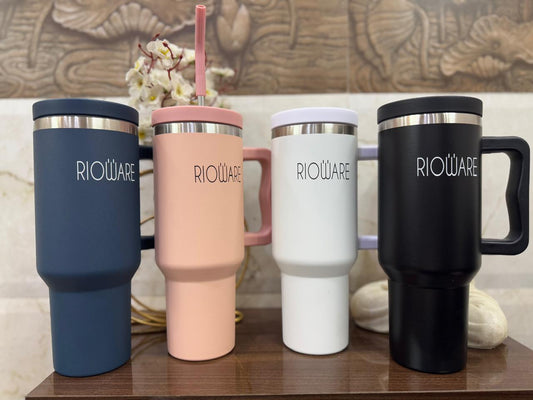 Rioware Insulated Tumbler Hot and Cold With Lid Straw Silicone Sleeve,100% Leak Proof 1200 ml Flask