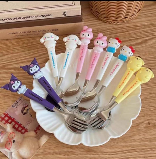 Cute Sanrio Theme Spoon Fork Set