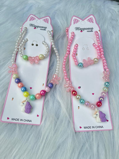 Kids Beads Necklace With Bracelet