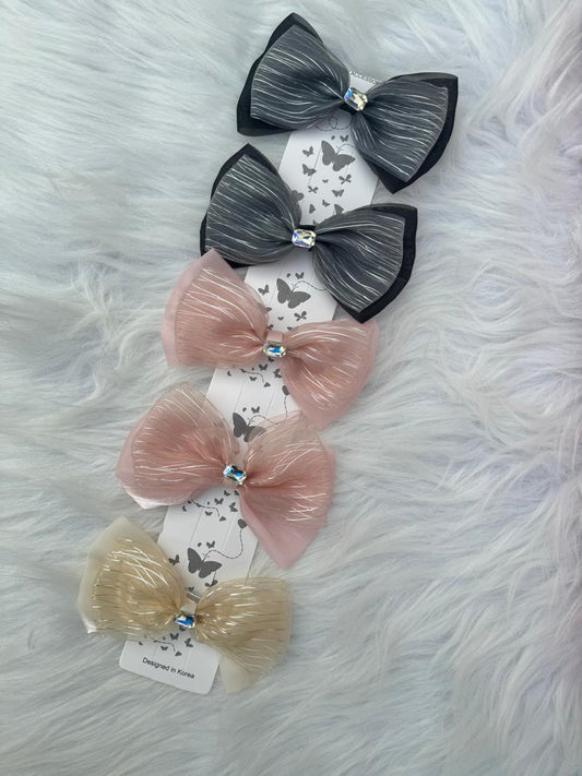 Crystal Stone Hair Bows