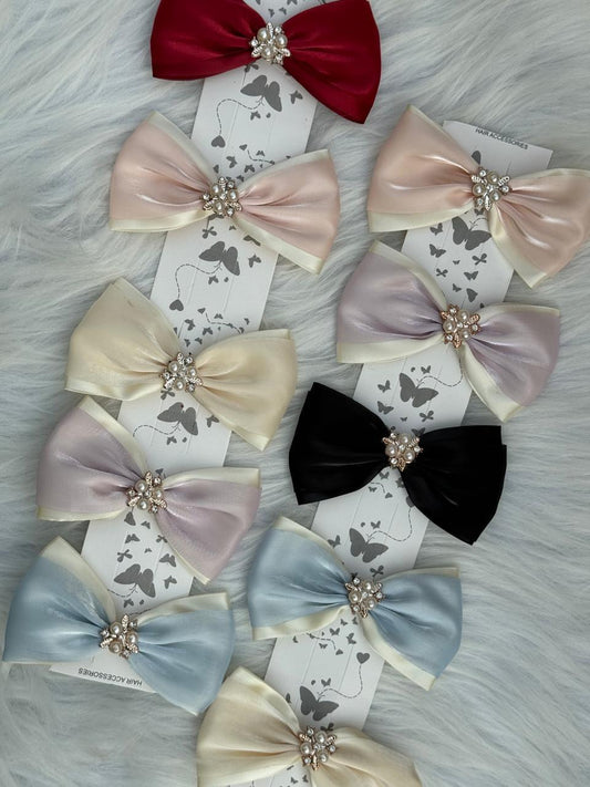 Satin Soft Gold Hair Bows