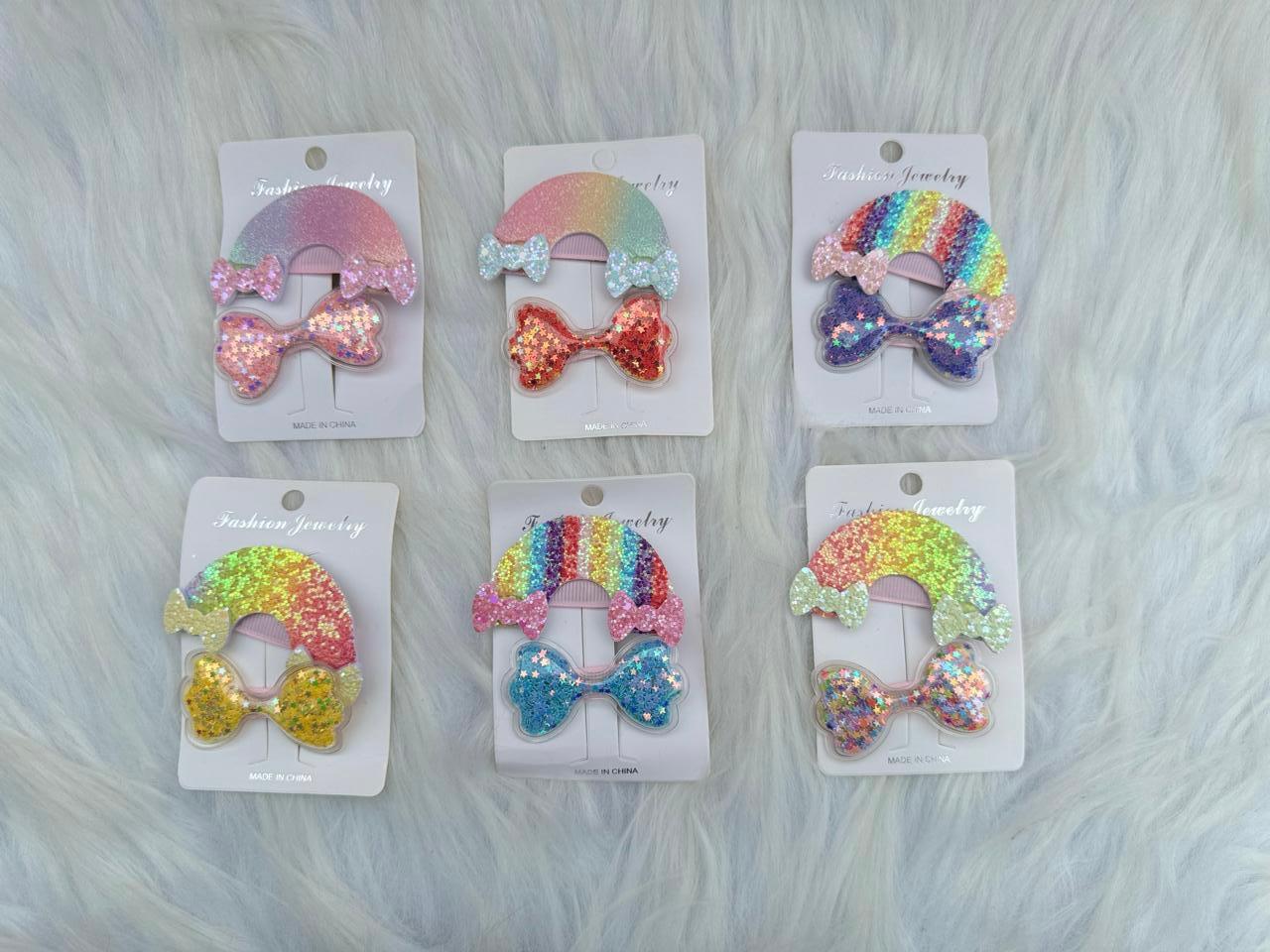 Rainbow Sparkle Hair Pin Set