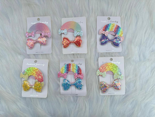 Rainbow Sparkle Hair Pin Set