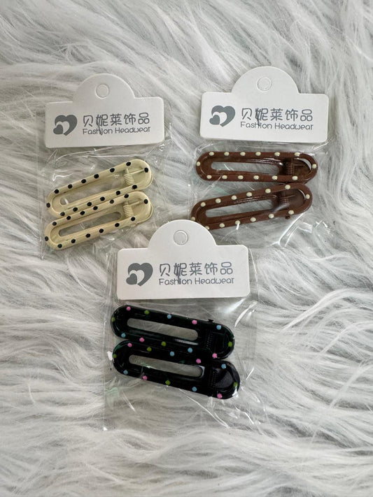 Dotted Metal Hair Pins (Pair)
