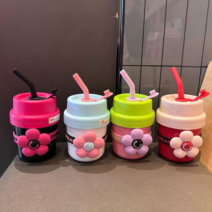 Flower Straw Tumbler - 400ml