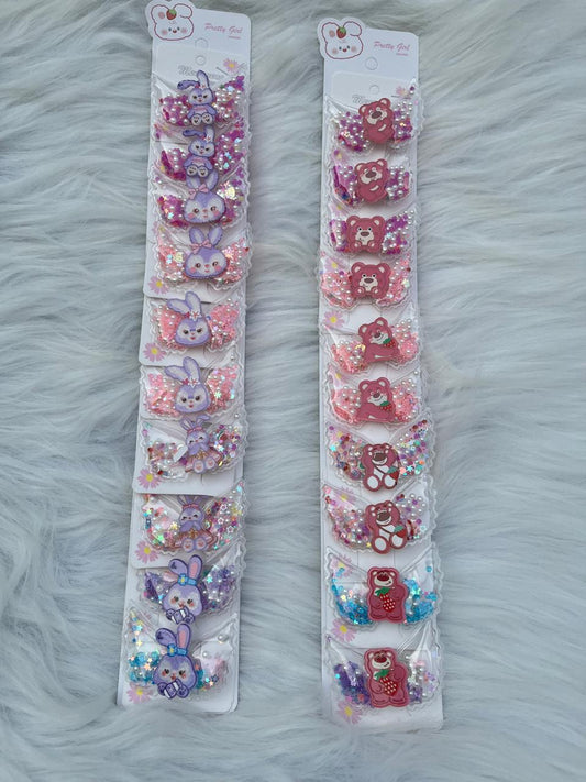 Cute Silicone Charm Hair Pins(Pair)
