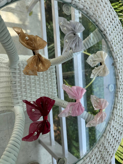 Swarovski Pearl Organza Hair Pins (Pair)