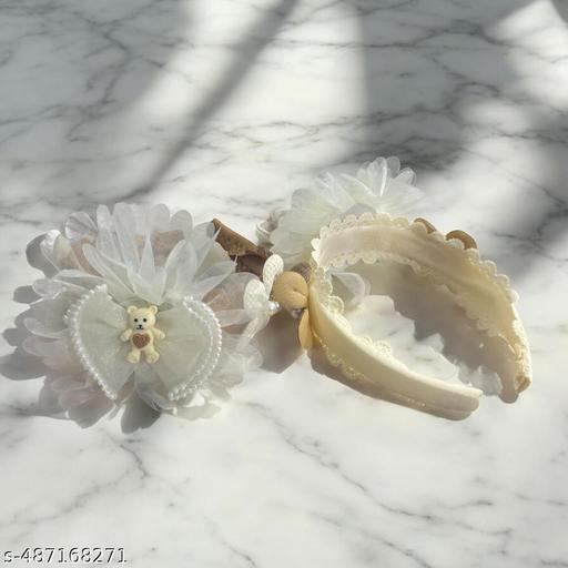 Korean Floral Pearl Teddy Headbands