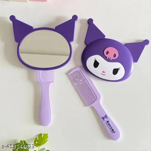 Kuromi Hand Mirror With Comb